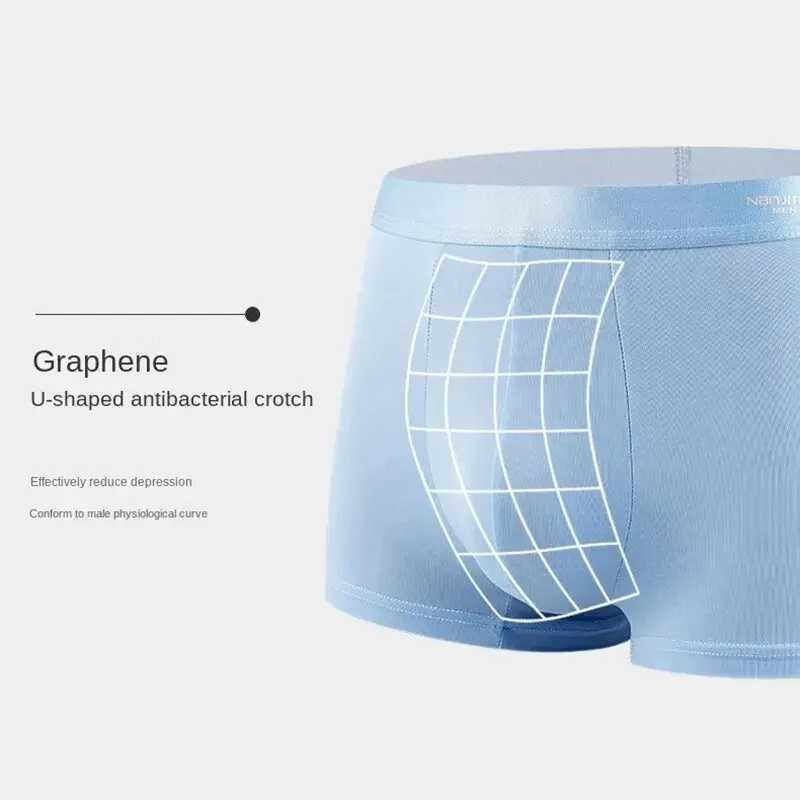 4pcs Boxers Men Underwear Ice Silk Boxer Graphene Man Underpants Breathable Mens Panties Ultrathin Male BoxerShorts Trunk D260319