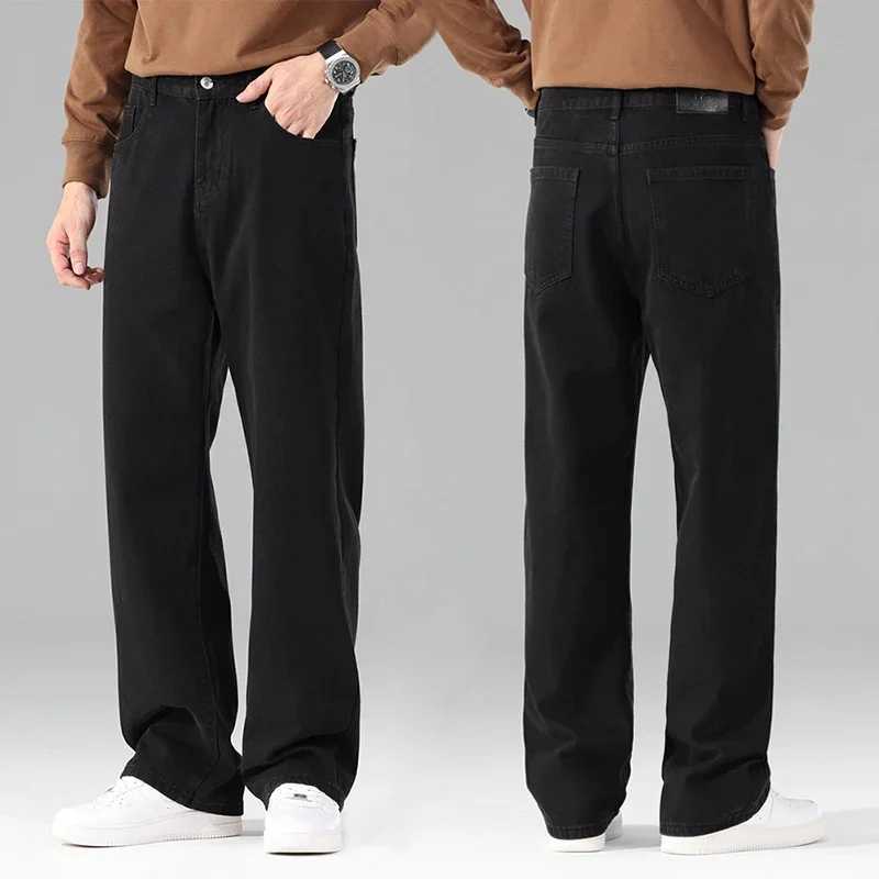 Male Brand New Autumn Jeans Men Black Casual Baggy Trousers Classic Straight Comfortable Wide Denim Trousers Men Clothing M260319