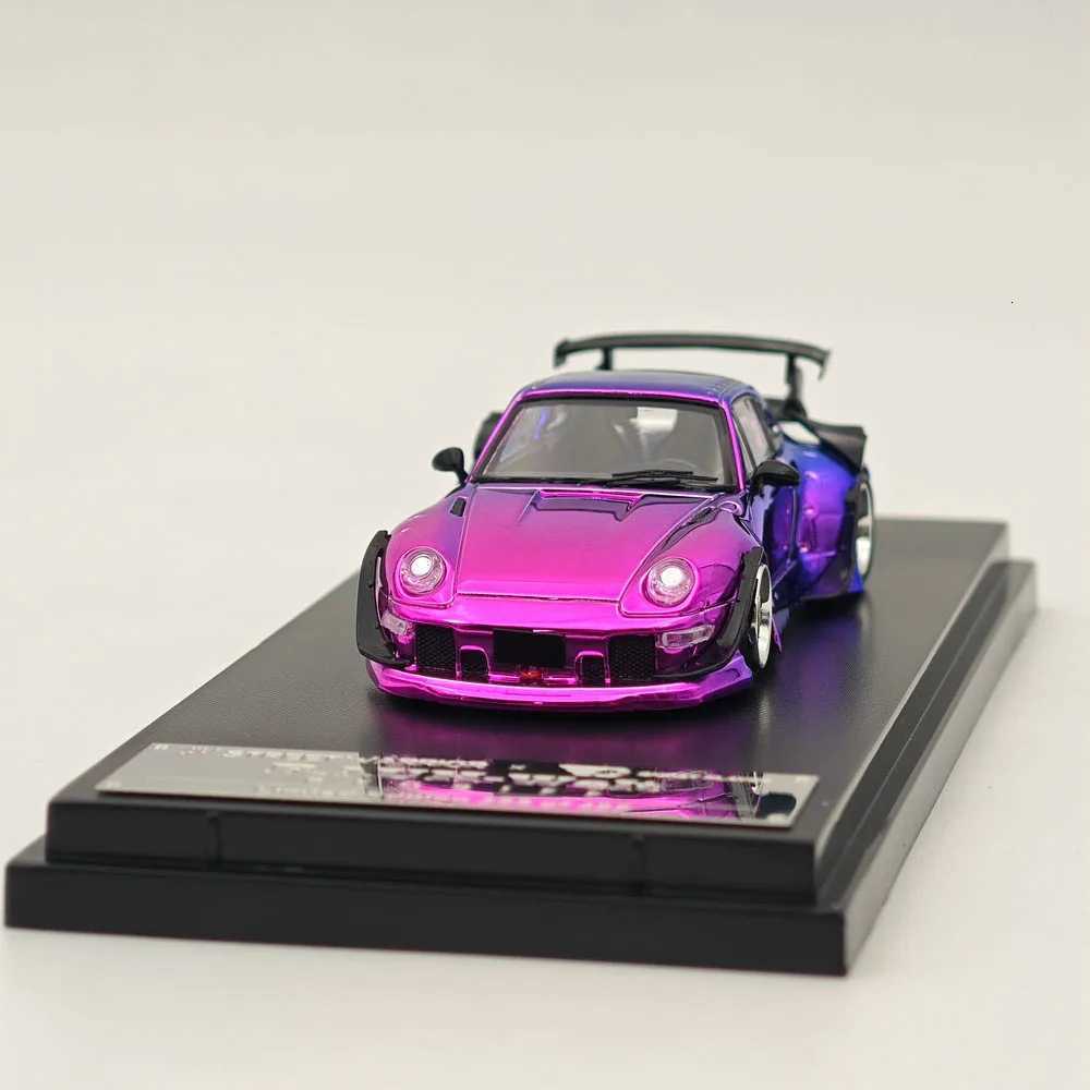 STREET WARRIOR SW 1/64 for 993 RWB Gradient Chrome Purple Diecast Models Car Toy Limited 499 Collection Auto Gift Y260319