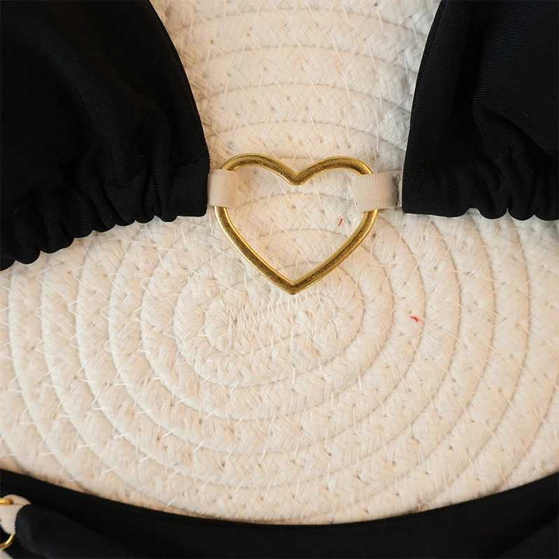 Womens Sexy Brazilian Bikini Set Halter Triangle Top Thong Bottom Two-Piece Swimsuit Heart Bathing Suit Summer Beach SwimwearT260318