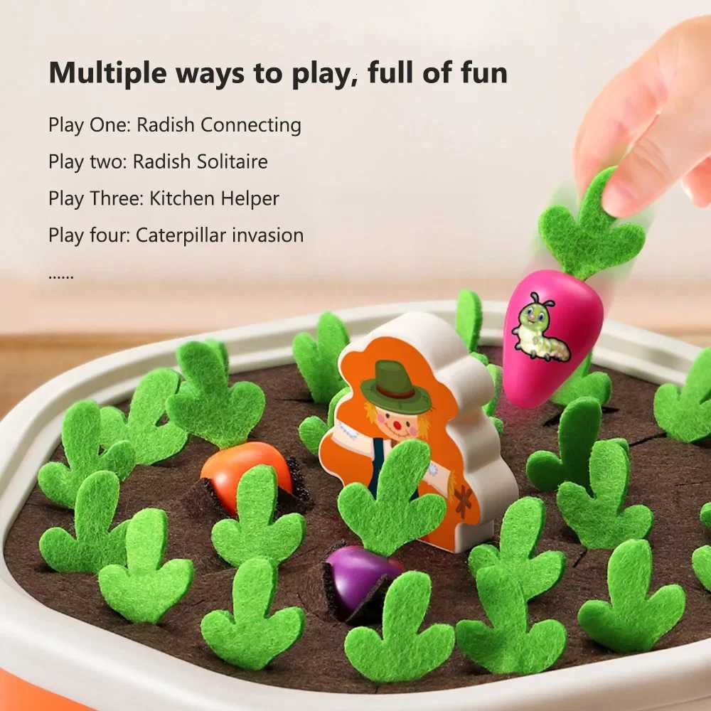 Baby Montessori Carrot Harvest Pull Radish Memory Sorting Board Games Fine Motor Skills Educational Sensory Toys Toddlers Gift Y260319