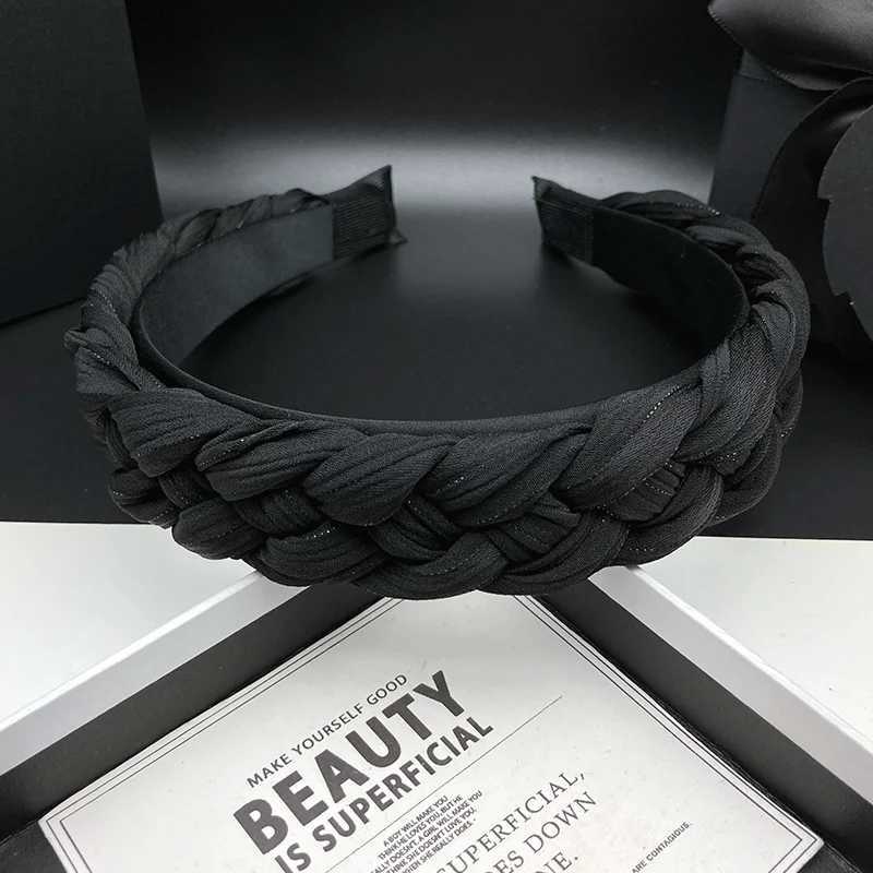 Retro black hairpin headband for women with adult temperament high cranial top hair cavity headpiece pressed hair headband H260319