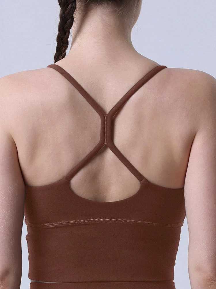 Yoga Beautiful Back Sports Bras High Intensity Shockproof Breathable Casual Versatile Thin Strap Fitness Running Tight Crop Top Z20260319