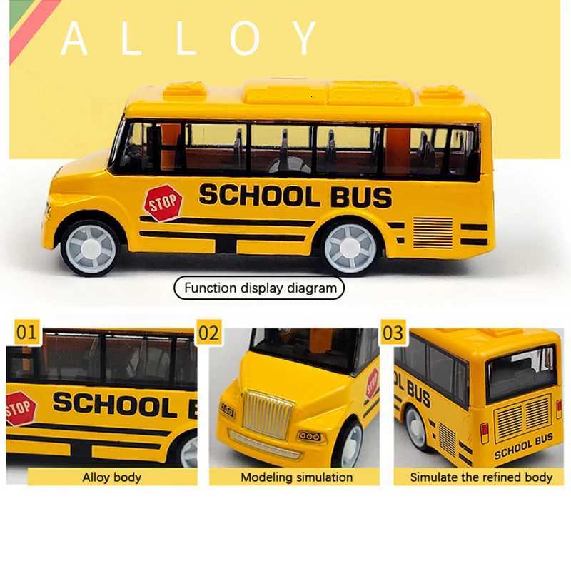 High Quality Cool School Bus Toy Simulate Exquisite Interesting Body For Yellow Bus With Pull Back Mechanism Y260319