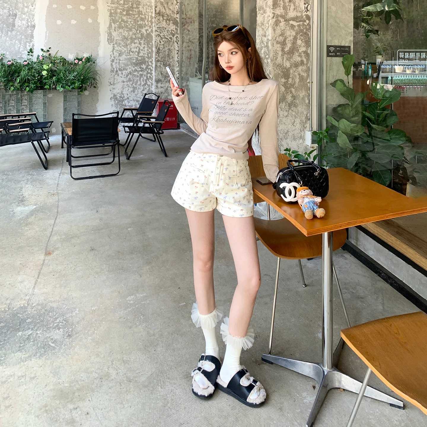 American Retro High Waist Loose Womens Jeans Spring Summer New Style Versatile Casual High Waist Shorts M260319