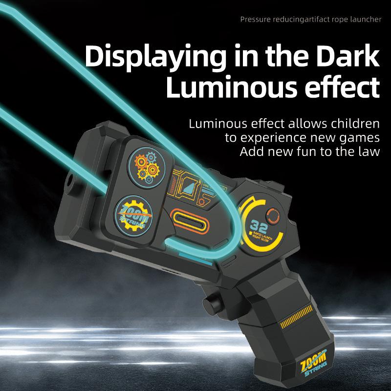 Rechargeable Luminous String Launcher, Electric Rope Propeller, Stress Relief Fidget Toy for Kids and Adults