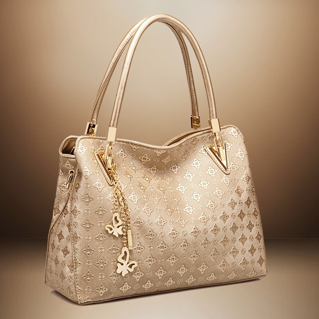 2026 Luxury Fashion Women's Handbag Four Piece Set New Fashion Embossed Soft Leather Pull Shoulder Bag Trendy Gold Large Capacity Tote Bun Mother