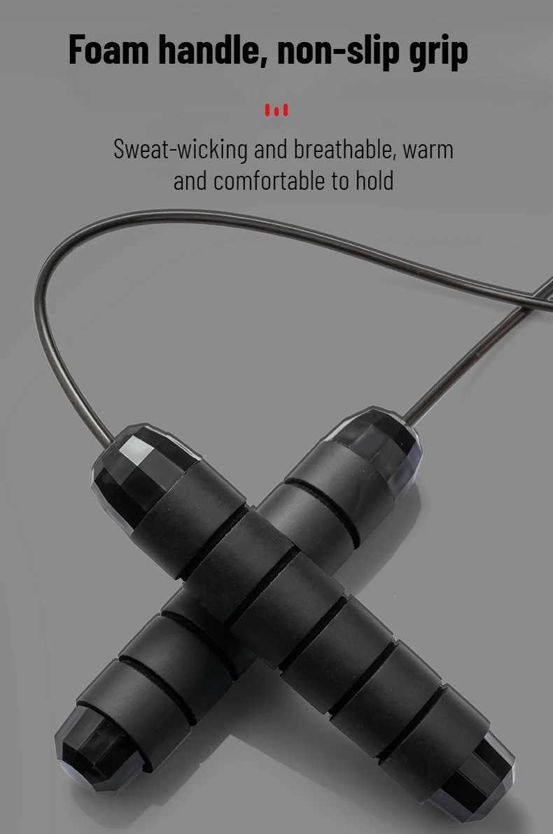 Adjustable Tangle-Free Speed Wire Jump Rope Workout with Foam Handles for Fitness Home Workouts and Slim Body M260319
