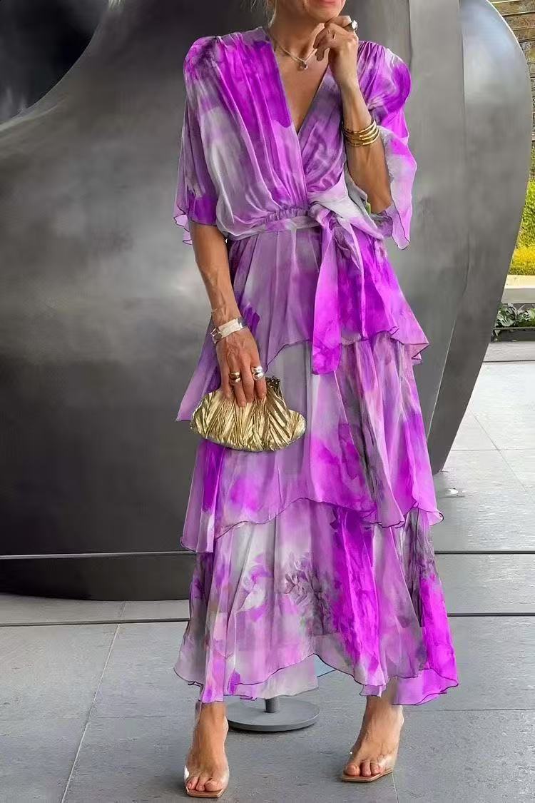 Vintage Elegant Flower Print Loose Long Sleeve Maxi Dress Shirt Women Single Breasted Fashion A Line Style Midi Vestidos 250322 - view 7