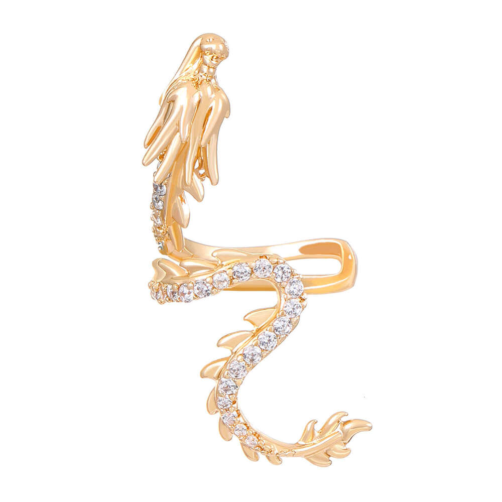 Dragon-shaped non-pierced cuffs and earrings women in Year of the Dragon, new Chinese-style earrings, high-end ear clips for men