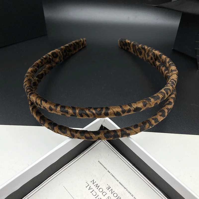 French Ins leopard print hair clip womens new style simple narrow edge hair tie headband pressed hair wash headband H260319