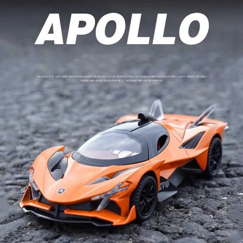 132 Apollo EVO Sports Supercar High Precision Alloy Model Diecast Metal Material Sound Light Pull Back Children Birthday Gift Y260319