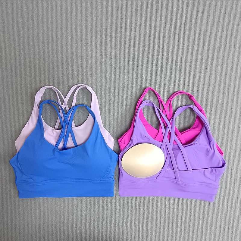 Yoga sports bra Solid color womens Bras Soft cross back sports bra fitness exercise tight fitting training jogging sports bras Z20260319
