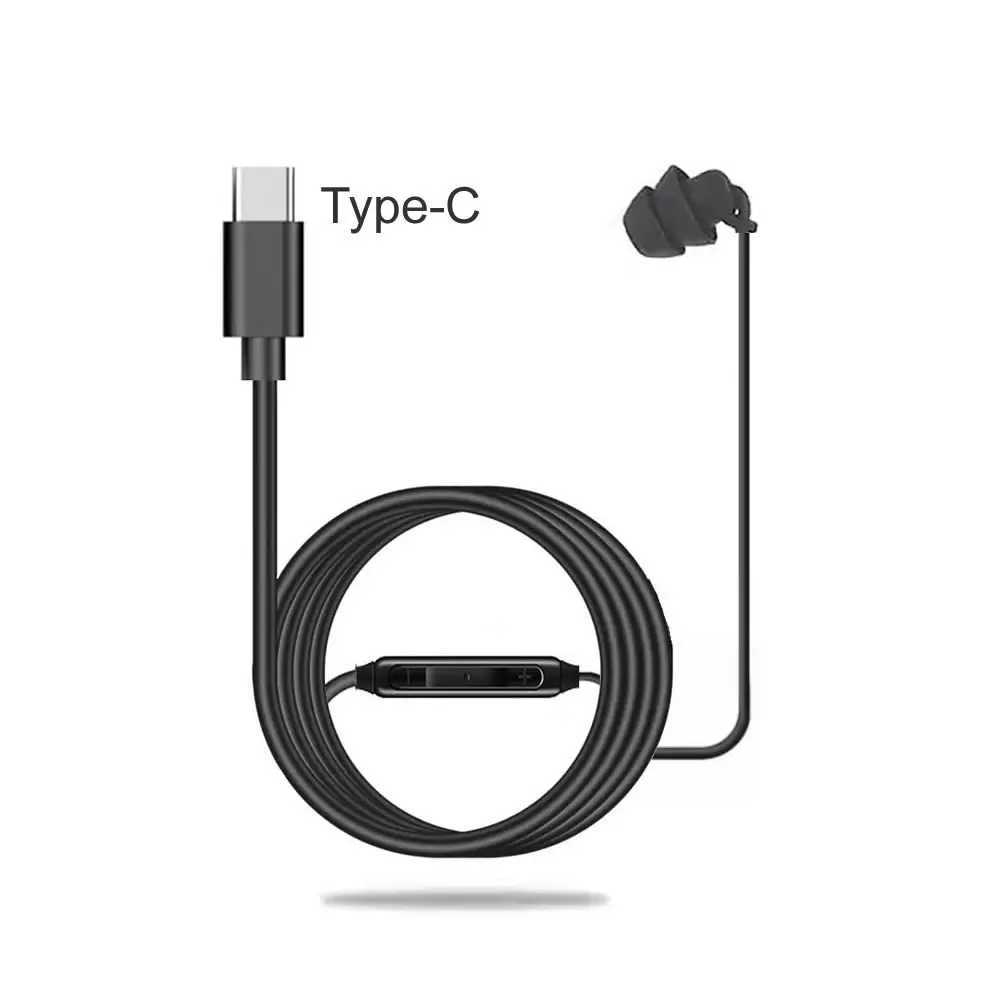 35mm Single Side Earbud Headsets Retractable Wired Headset No Microphone Mono Earplugs Wired Headset USB C Single Headphones D260319