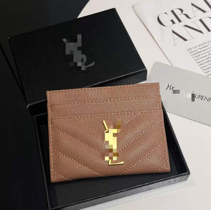 2026 new fashion Card Holders caviar woman mini wallet Designer pure color genuine leather Pebble texture luxury Black wallet 21
