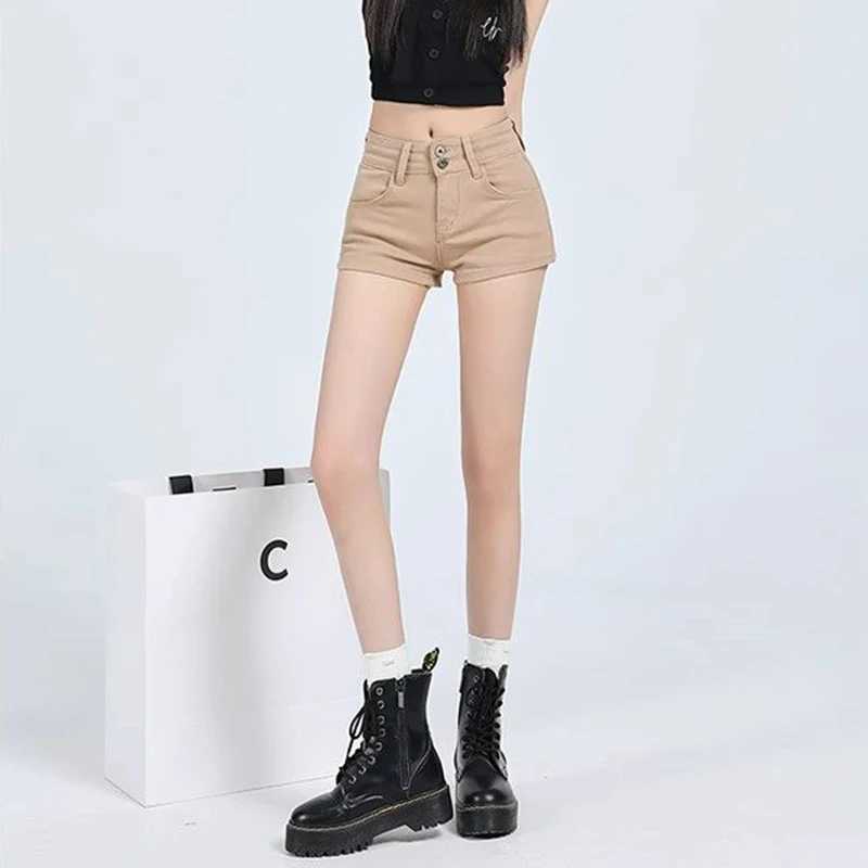 Summer Lady Fashion Thin Casual Denim Shorts Girls Korean Solid Mini Denim Pants Female Classic High Waist Short Jeans M260319