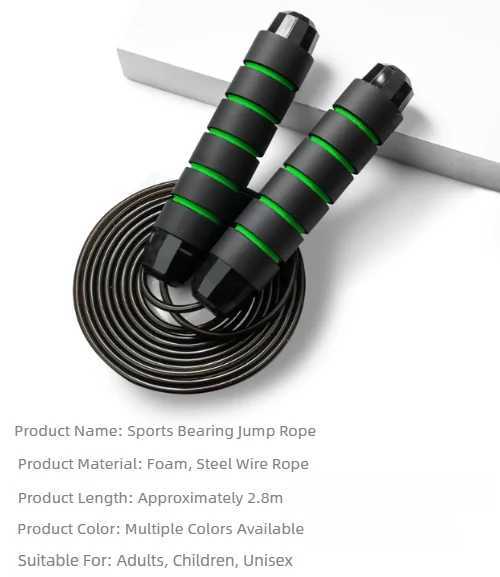 Adjustable Tangle-Free Speed Wire Jump Rope Workout with Foam Handles for Fitness Home Workouts and Slim Body M260319