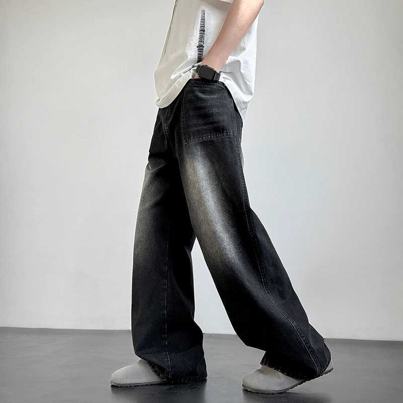 2025 New Retro Washed Straight-Leg Jeans For Men High Street Fashion Baggy Denim Pantalones Hombre Hip Hop Distressed Y2K Jean M260319
