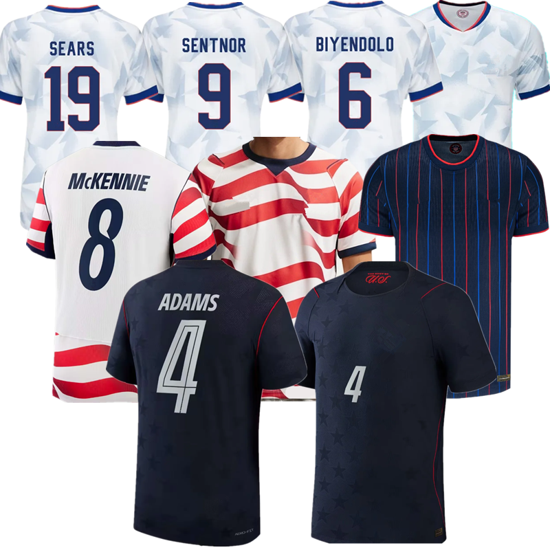 2026 Male fan version USAS PULISIC McKENNIE Soccer Jerseys 25 26 Home Away Football Shirts SMITH MORGAN BALOGUN MUSAH ADAMS United States Camisetas S-4XL
