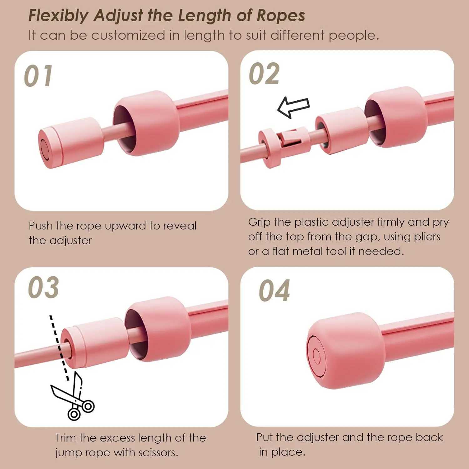 2 Pack Adjustable PVC Jump Rope for Fitness Tangle-Free Speed Rope for Men Women Kids M260319