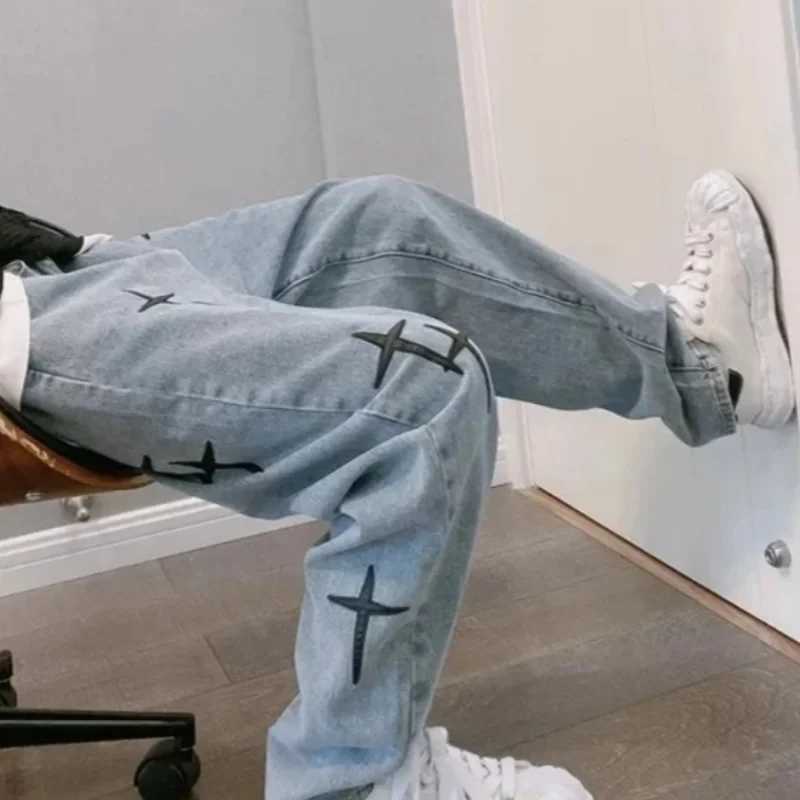 Jeans Men Wide Leg Cargo Pants Streetwear Baggy Men Korean Fashion Loose Straight Male Clothing Y2K Hip Hop Style Male Trousers M260319