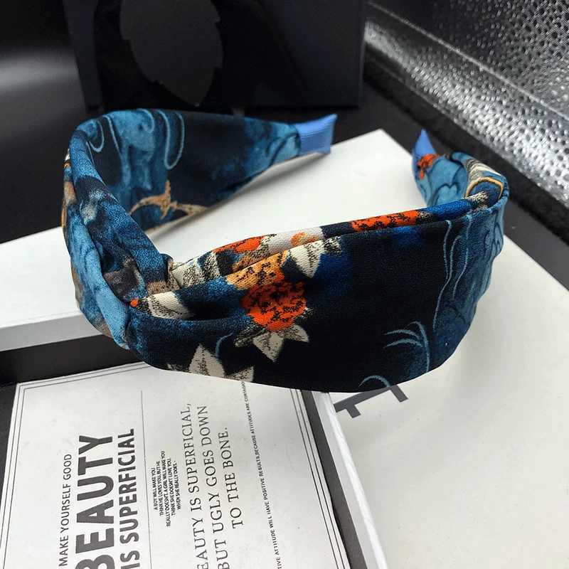 High end printed hair clip female adult fashion new style hair tie headband wide edge pressed hair wash headband H260319
