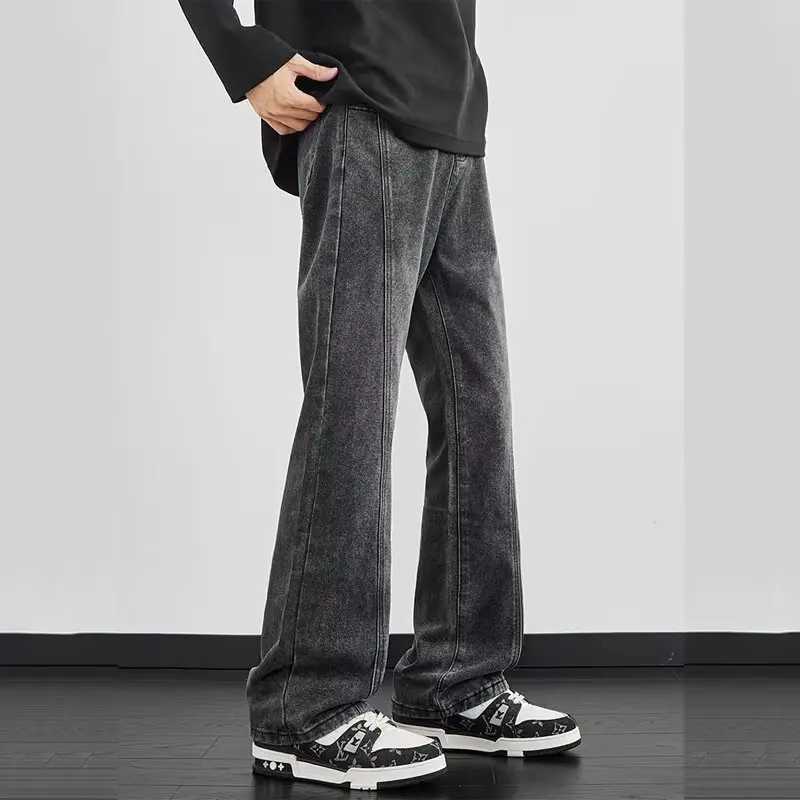 BlaCK micro flared jeans mens style 2025 spring new flared pants American high street curved casual pants M260319