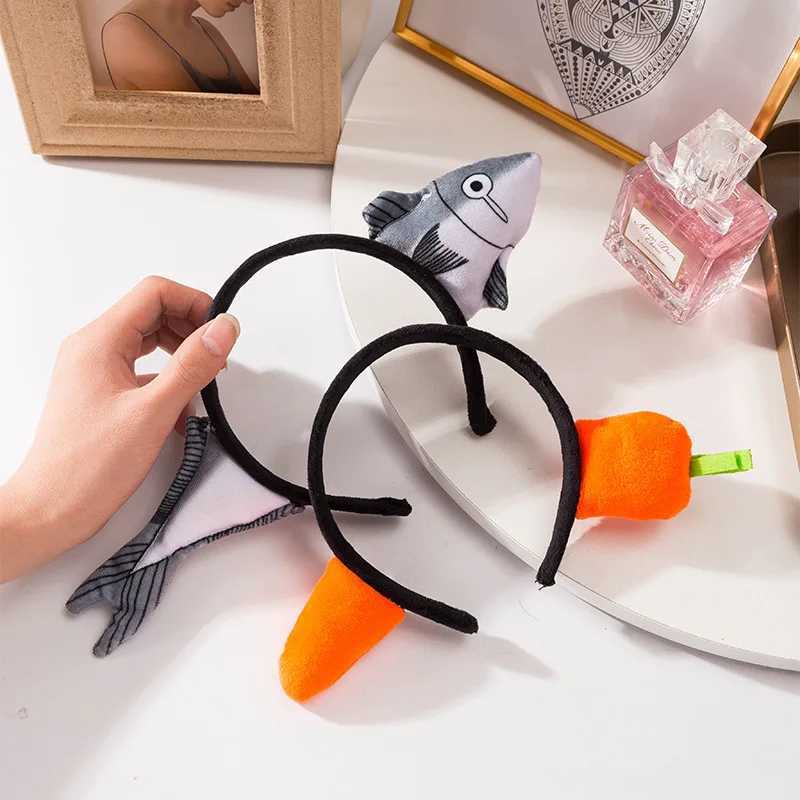 Funny Carrot Headband for Women elegant Salted Fish Wear it when washing your face and going out Hairband Fashion Girl Headwear H260319