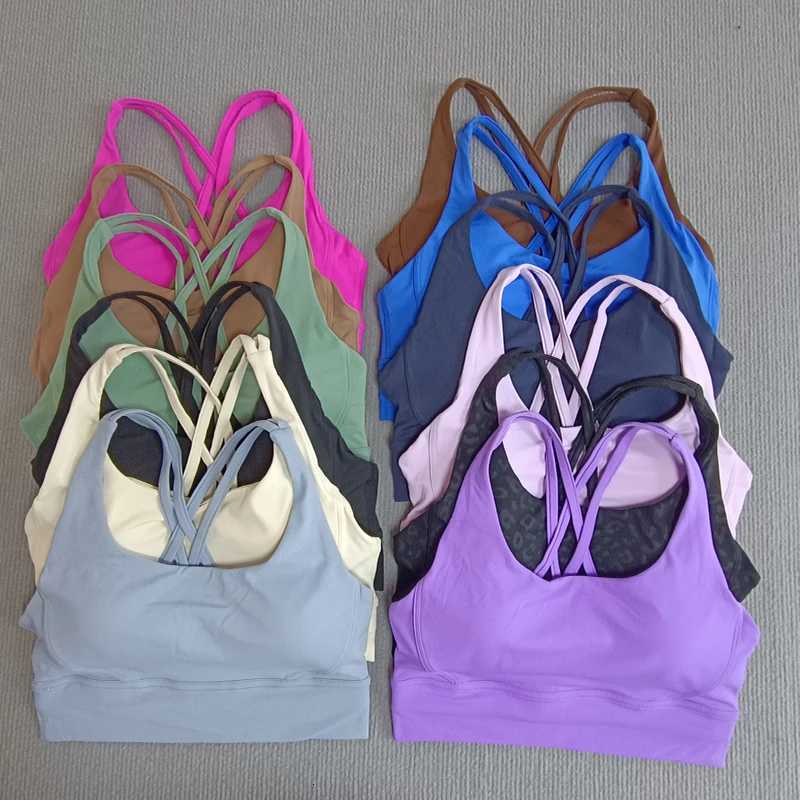 Yoga sports bra Solid color womens Bras Soft cross back sports bra fitness exercise tight fitting training jogging sports bras Z20260319