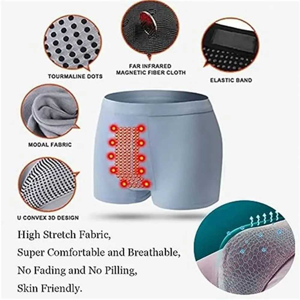 Breathable Magnetic Therapy Mens Underwear Polyester Fibre Mens Long-Lasting Underwear for Male Growth Tightening Delaying D2603191
