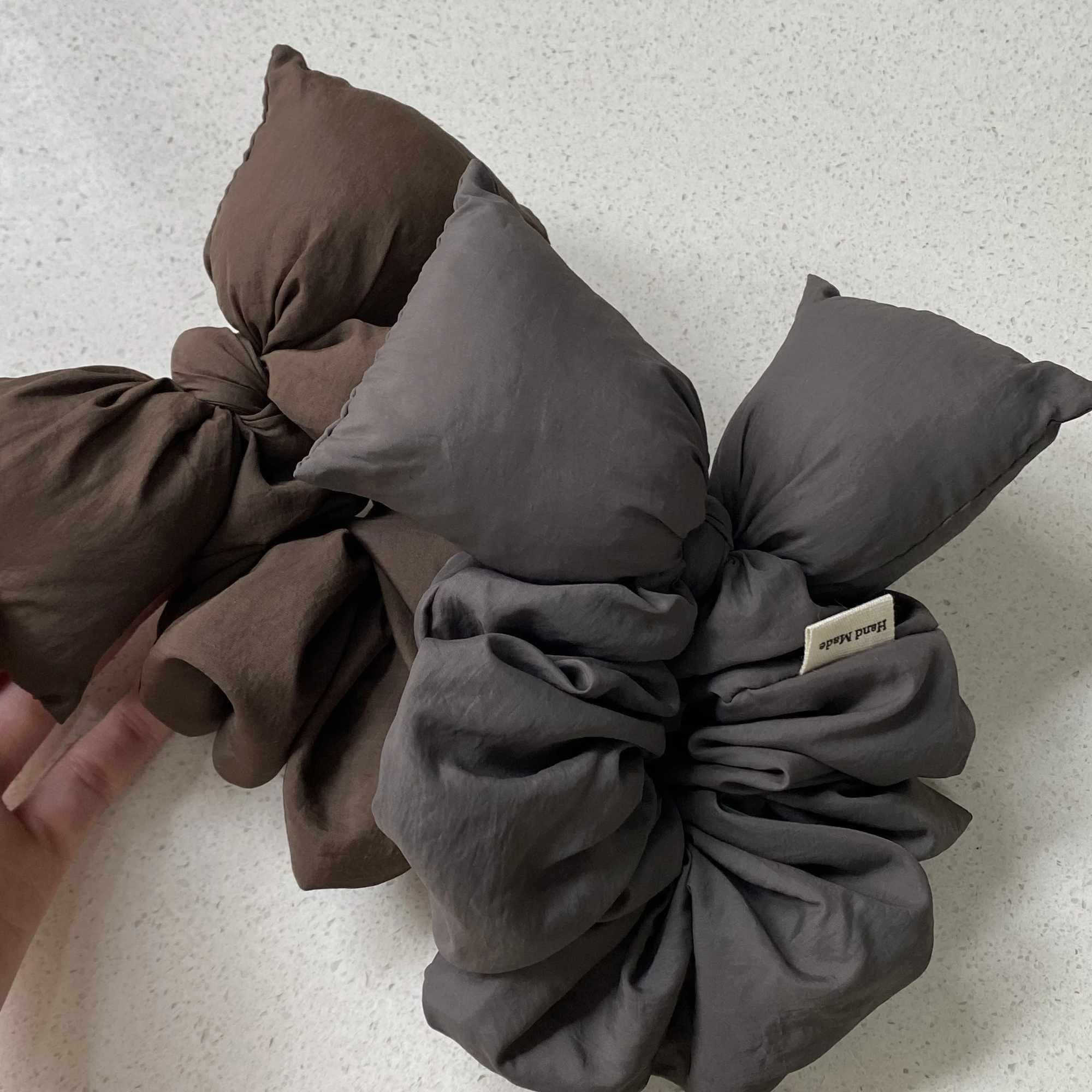 1pc Oversized Bow Hair Scrunchies Set Brown And Gray Large Bow Hair Ties Chic And Voluminous Hair Accessories For Women H260319
