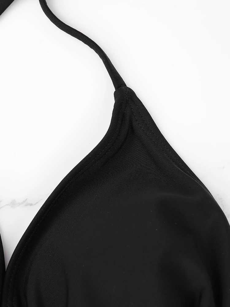 1Pc Womens Sexy Bikini Top Bra Swimsuit Summer Beach Style Solid Color Hanging Neck Bareback Strap Bikini Swimsuit Bra SwimsuitT260318