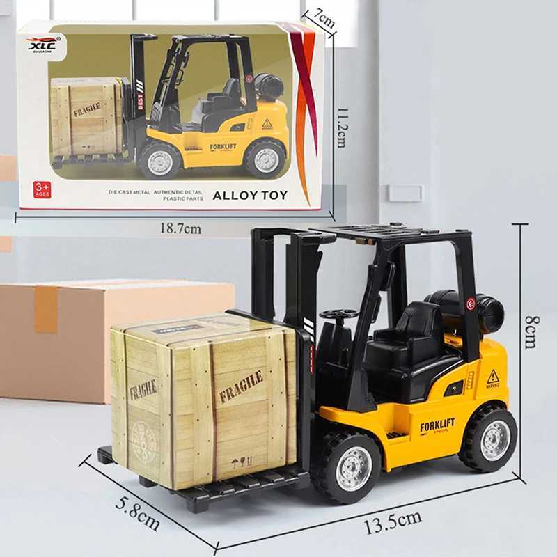 1Pc Hot Alloy Die-Cast Model Vehicle Construction Forklift Friction Toy Cargo Pallet Interactive Toy For Boys Girls Xmas Gift Y260319