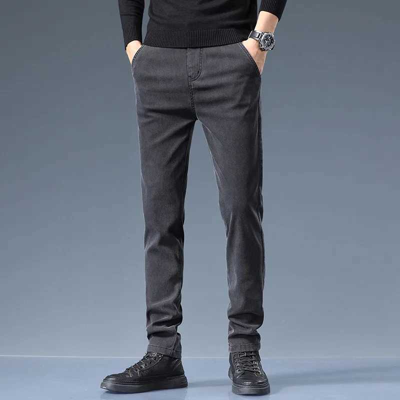Smil Straight Men Jeans Autumn casual black gray denim trousers pants for man korea clothing M260319
