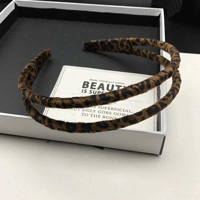 French Ins leopard print hair clip womens new style simple narrow edge hair tie headband pressed hair wash headband H260319