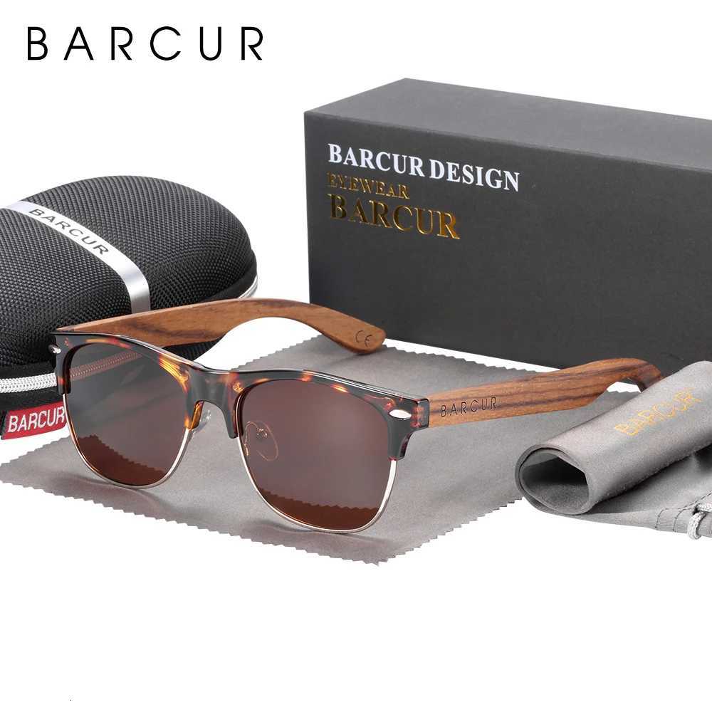 BARCUR Polarized Ebony Black Sunglasses Zebra Natural Wooden Sun glasses for Men Driving Fishing Women Eyewear Accessory Oculos H260319 - view 5