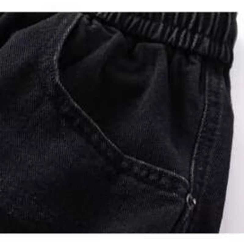 Men Fashion Retro Smoke Grey Elastic Waist Jeans Classic American Style Straight Leg Loose Male Denim Pants Wide Leg Trousers M260319