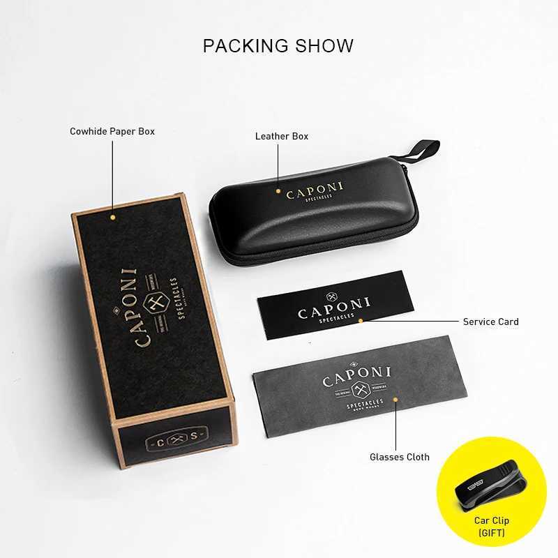 CAPONI Mens Sunglasses Polarized Classic Design Eyewear Protect Eyes Black Shades For Male Outdoor Driving Sun Glasses CP6199 H260319 - view 7