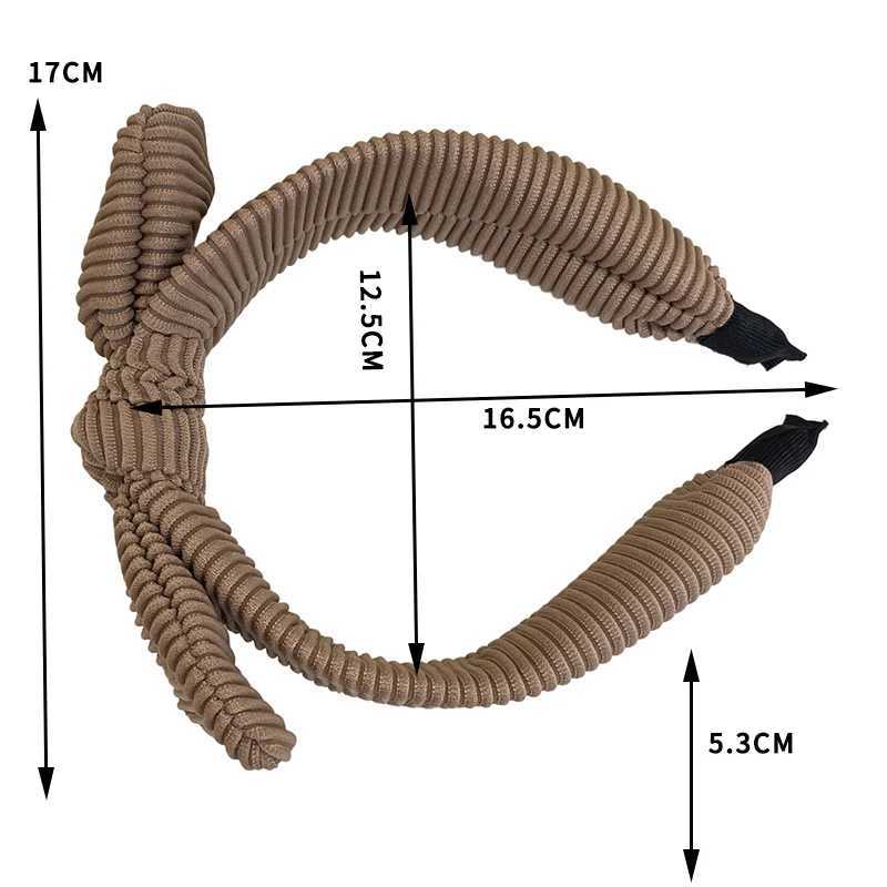 New Knitted Stripe Butterfly Tie Hair Hoop Womens Creative Solid Color Rabbit Ears Wide Edge Headband Press Hair Clip H260319