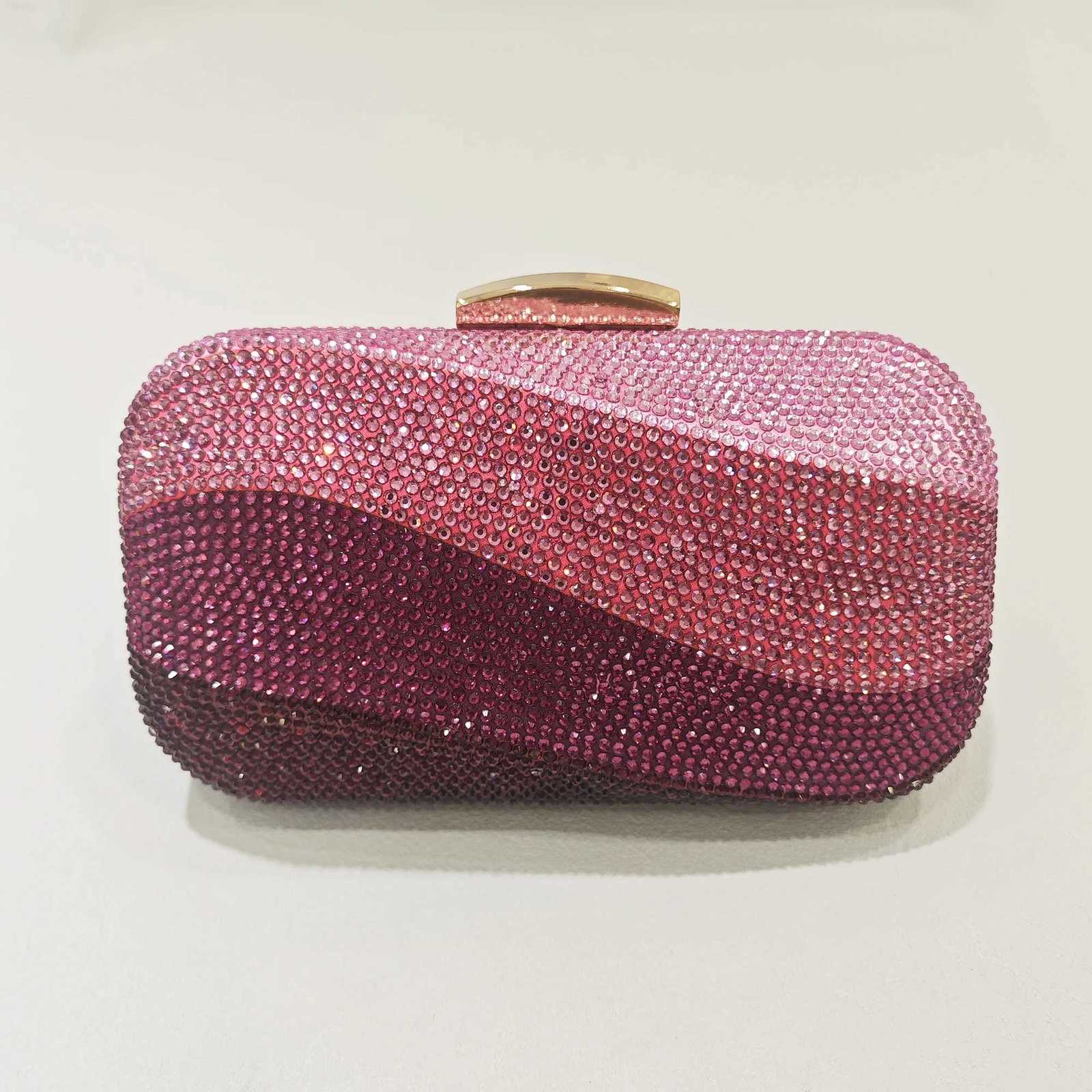 Women Blue/Pink/Green/GOLD Crystal Clutch Evening Bags Metal Hollow Box Minaudiere Handbag Bridal Purse Wedding Party Clutches W260319 - view 6
