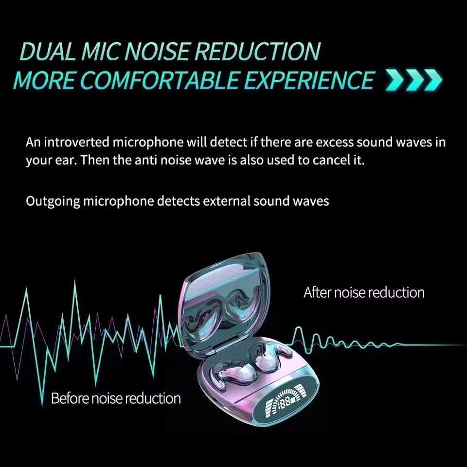 Wireless Bluetooth Earphone Noise Cancelling Earbuds in Ear Buds Mini TWS Headphone Headset Blutooth Phone Blootooth Cellphone D260319