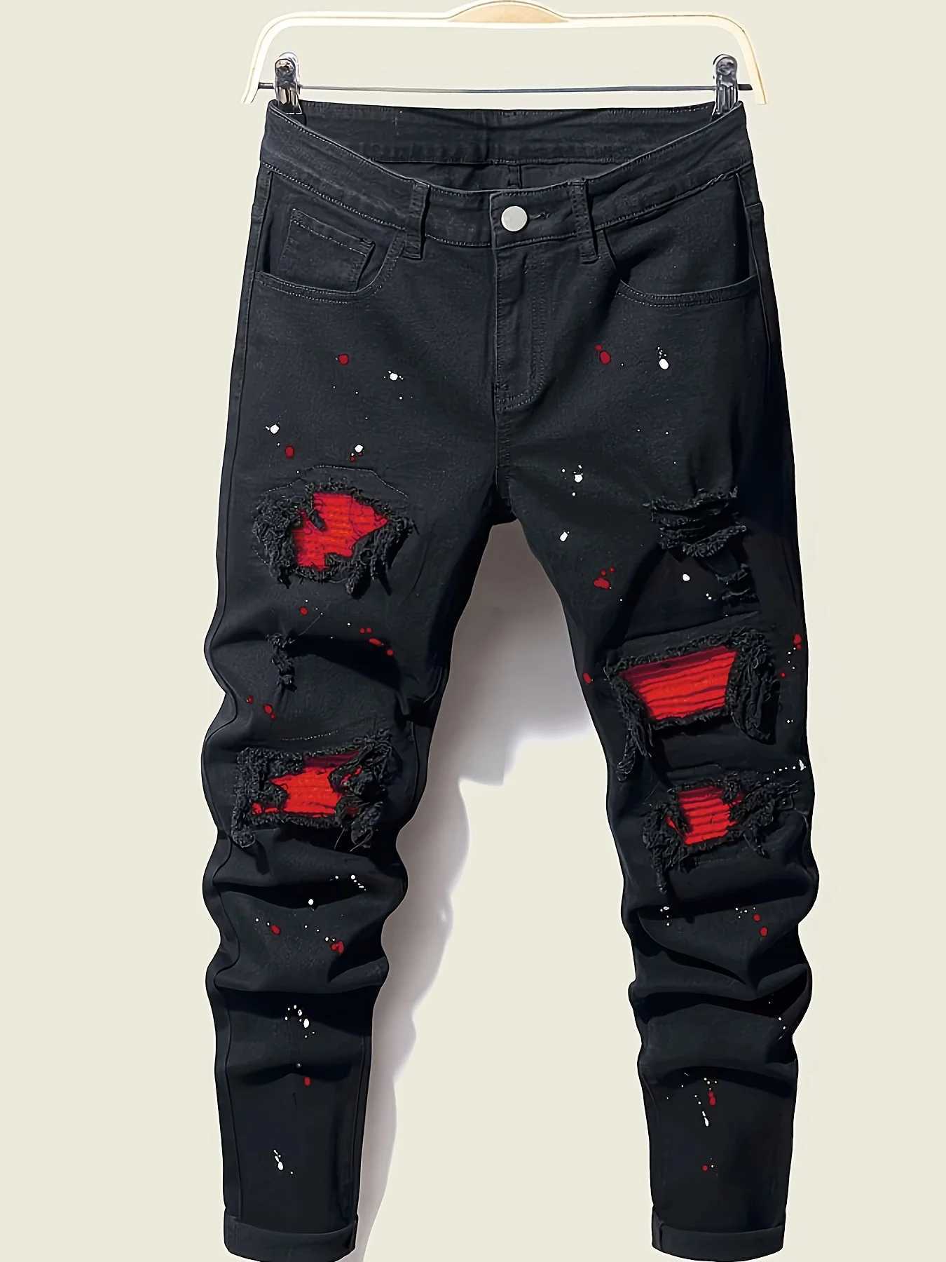 Mens Splash-Ink Patchwork Jeans M260319