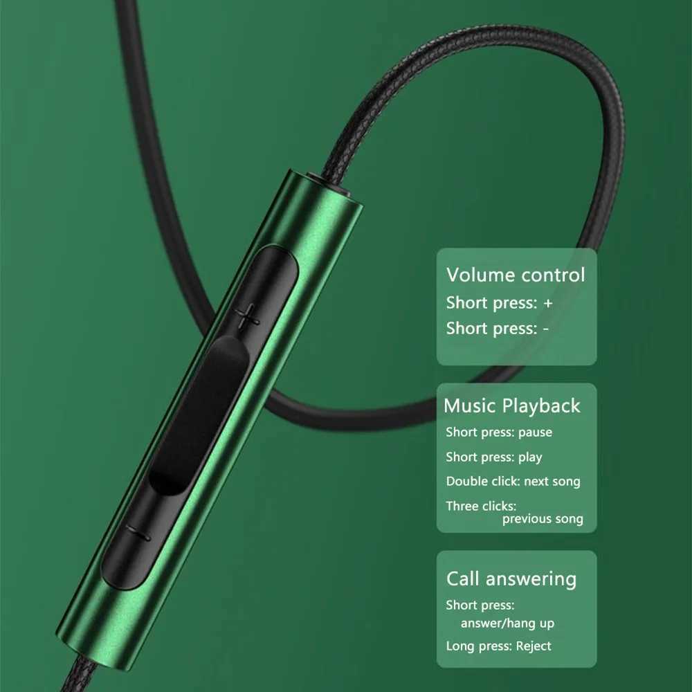 OLAF Earphones Wired Earbuds In Ear 35mm/Type-C 90 Degree Elbow Plug Headphones With Mic Headset Gamer Sports For Mobile Phones D260319