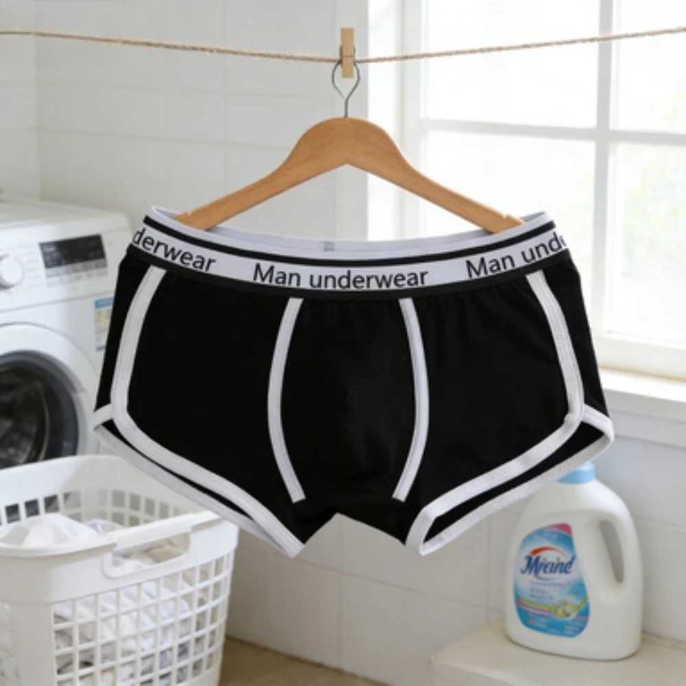 Mens Cotton Boxers Breathable Underwear Mid Waist Solid Color Boxershorts Comfortable Male Underpants Trend Shorts D260319