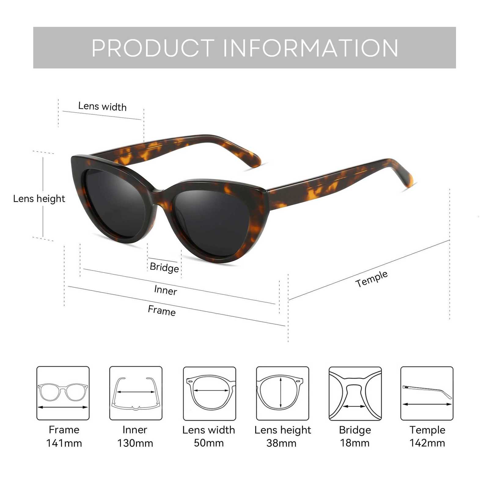 ZENOTTIC Fashion Cat Eye Polarized Sunglasses Handmade Acetate UV400 Protection Sun Glasses Shade for Women Gift Travel H260319 - view 4