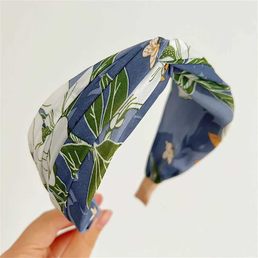 Fabric Knotted Wide Headbands For Women Girls Headwear Vintage Flower Head bands Female Hair bands Head Hoop Hair Accessories H260319