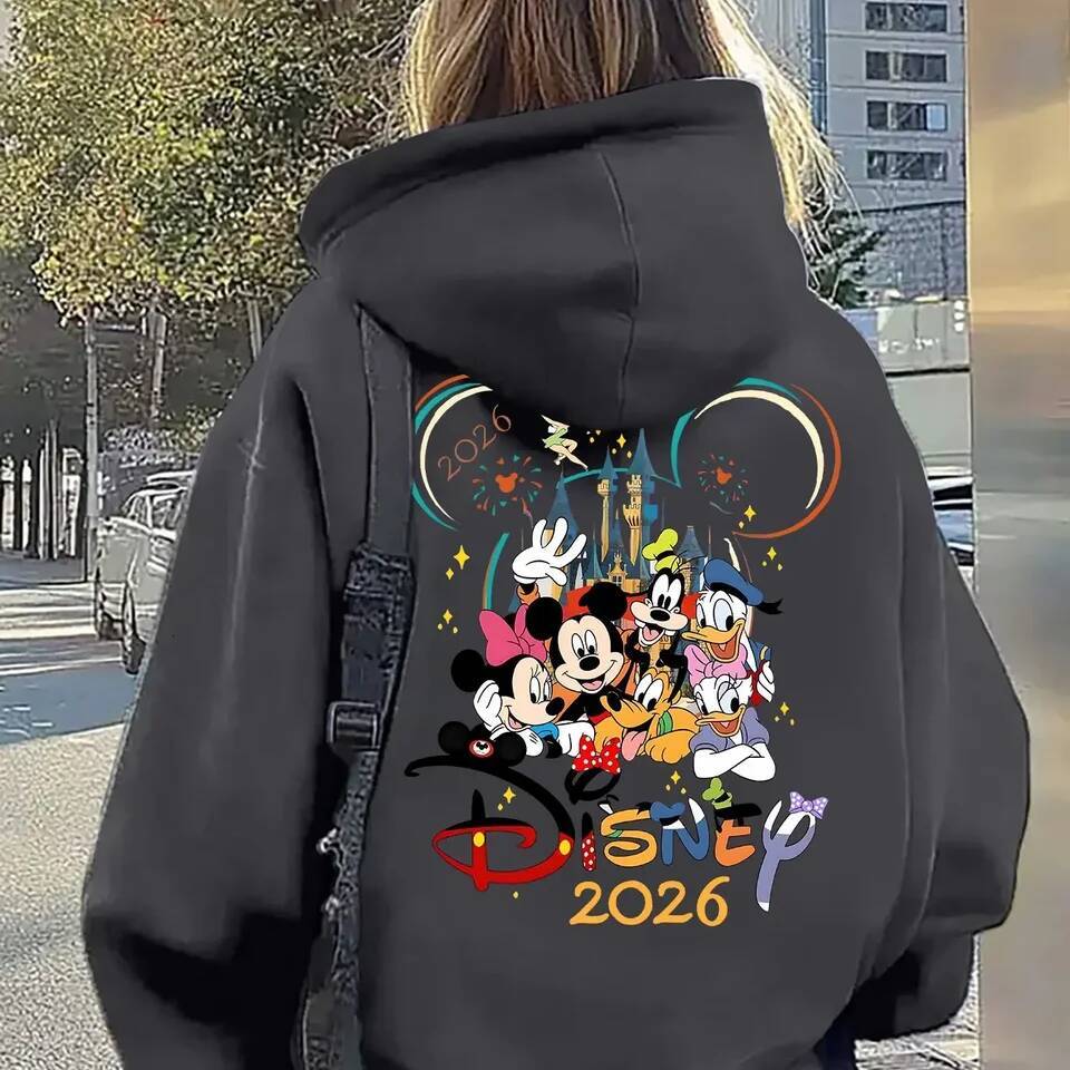 Disney 2026 Unisex Printed Hoodie Mickey and Friends Pullover Sweatshirt Casual Street Style Winter Fashion - view 5