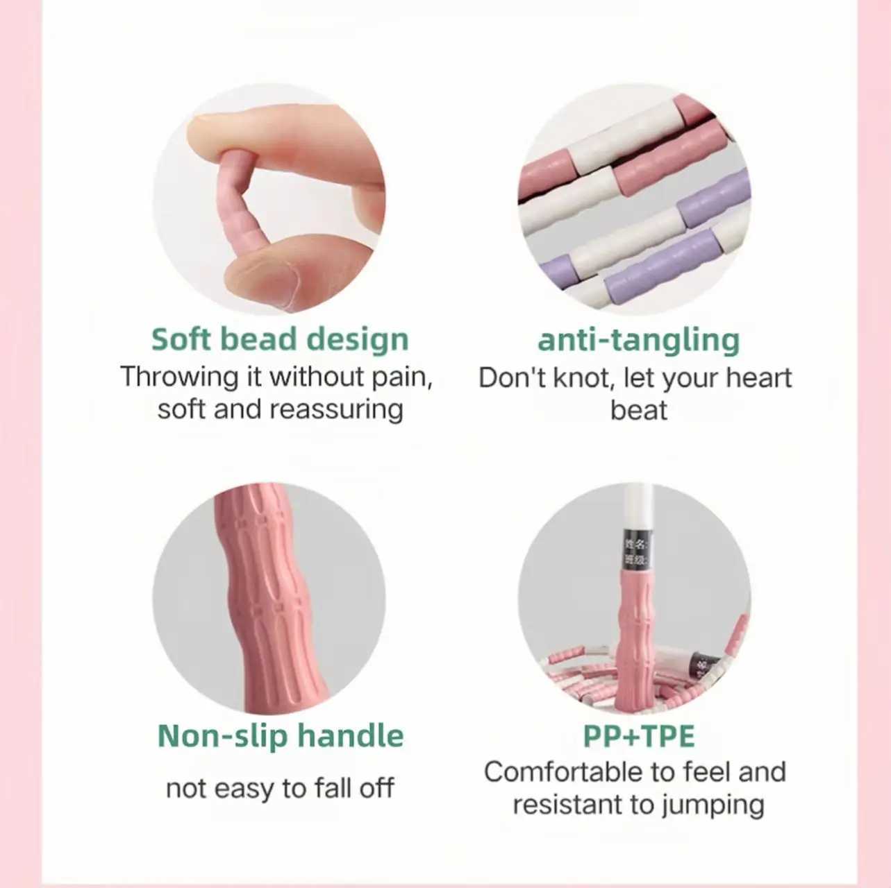 28-meter skipping rope adjustable design for children and adults without tangles soft bead rope beginner adjustable length M260319