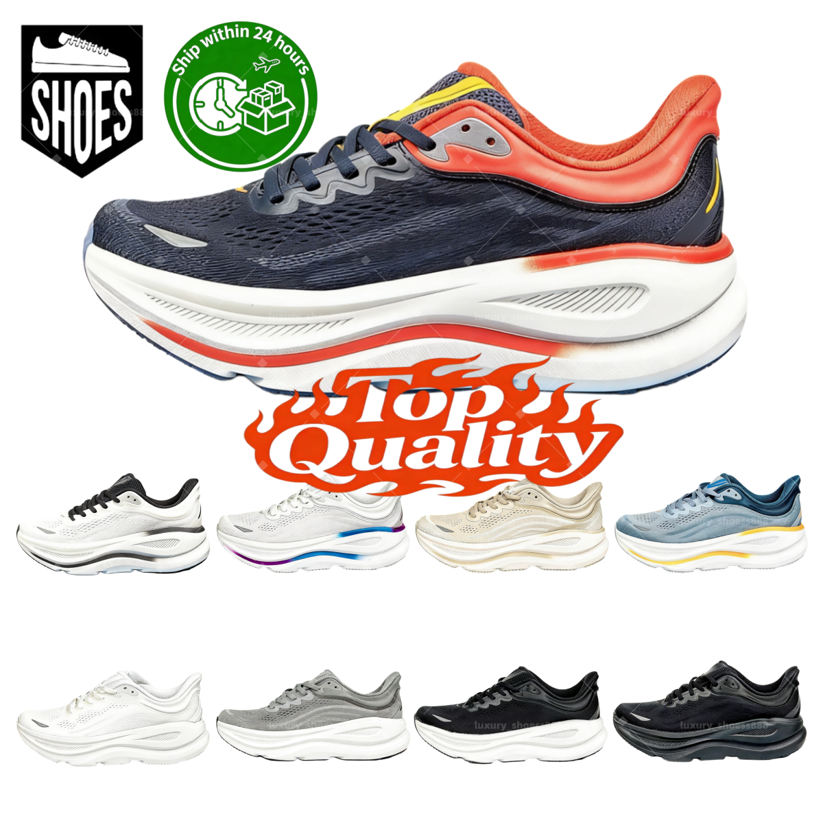 2026 Classic Designer Running Shoes Bondis 9 Thick Sole Shock Absorbing Sneakers Mesh Casual Shoes Daily Training Shoes EU36-47