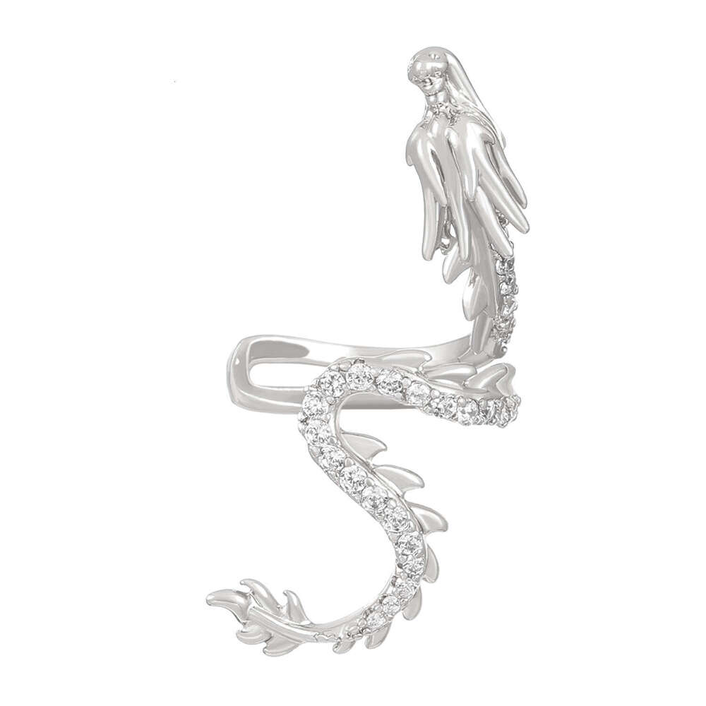 Dragon-shaped non-pierced cuffs and earrings women in Year of the Dragon, new Chinese-style earrings, high-end ear clips for men